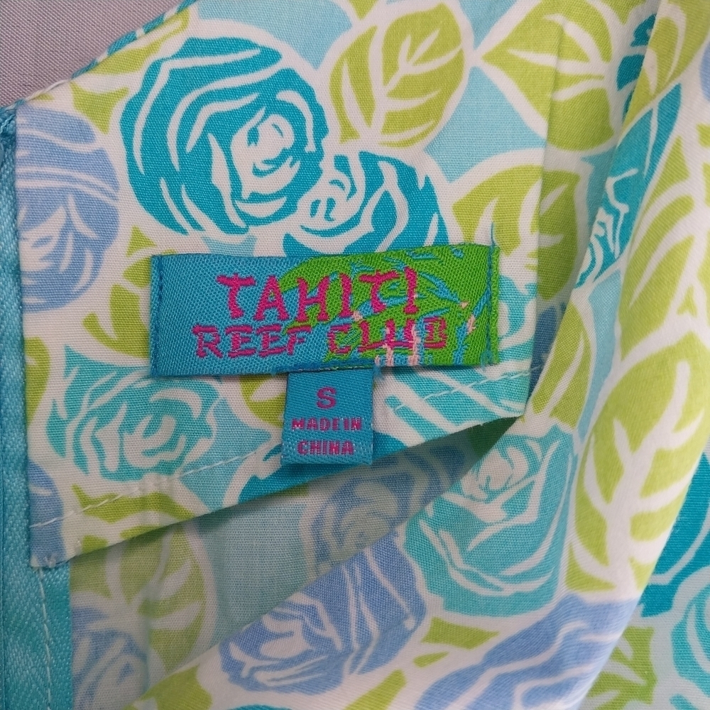 Tahiti Reef Club Preppy Classic Coastal Modest Sleeveless Cotton Sheath Dress - Picture 7 of 14